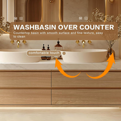 72'' Floating Bathroom Vanity with Sinks Set Includes Exquisite Style