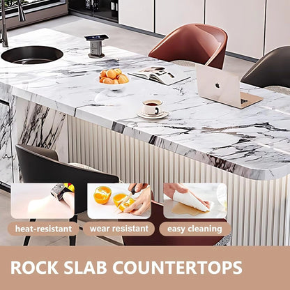 78” - 94” Beautiful Practical Kitchen Island Includes Lifting Socket (No Chair)