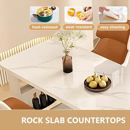 83” - 98” Simple Modern Kitchen Island Includes Unique Texture Design (No Chair)