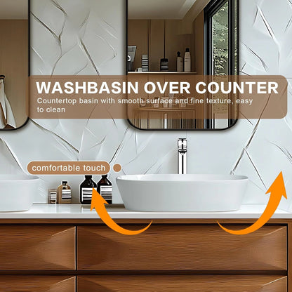 60” - 78” Exquisite Modern Bathroom Vanity  Includes Unique Surface Design