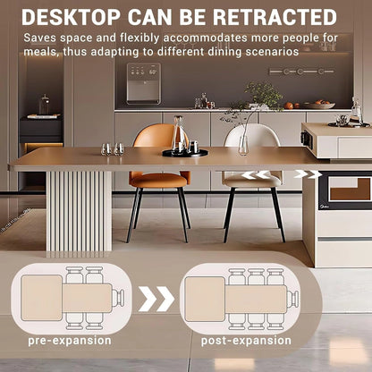 106” Simple Cozy Kitchen Island Includes Striped Design Table Legs (No Chair)