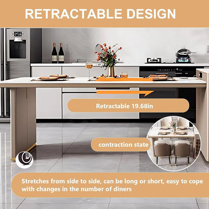 87” Luxury Kitchen Island Includes Glass Door Cabinet & Embedded Socket (No Chair)