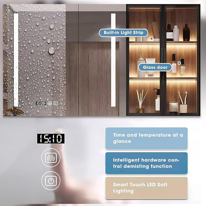 60” Brown Bathroom Vanity IMarble Slate Sink & Additional Side Cabinets