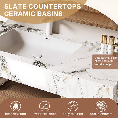 56"-72" Solid wood bath vanity multi drawers big smart mirror