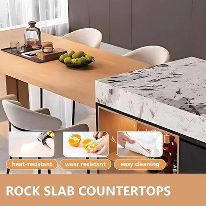 87” - 98” Brown Modern Kitchen Island Includes Log Style Design (No Chair)