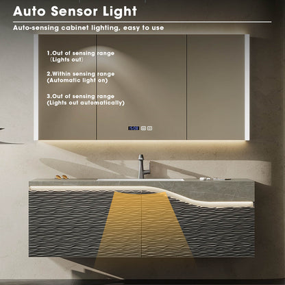 36"- 52" Bathroom Vanity Set with Sink and Intelligent Defogging Mirror