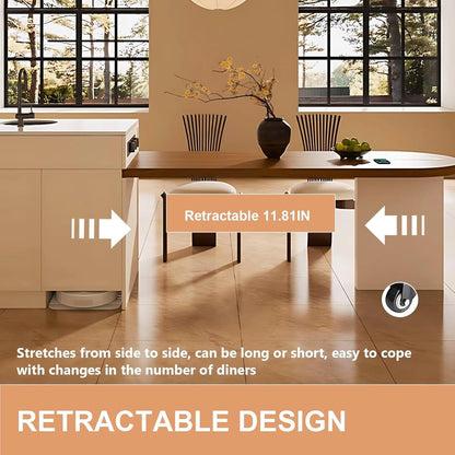 75” - 98” Light Luxury Kitchen Island Includes Log Style Tabletop & Integrated Sink (No Chair)