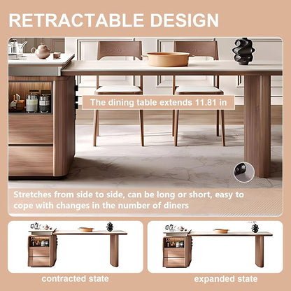 71” Light Luxury Kitchen Island Includes Wood Grain Design (No Chair)