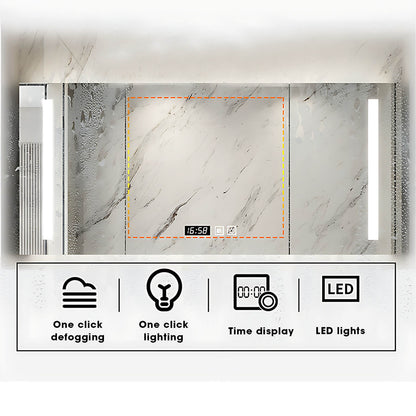 52"- 78" Green Double Sink Bathroom Vanity Set with LED Mirror