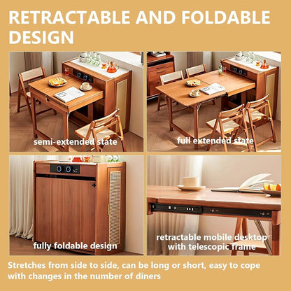 68” Modern Wood Kitchen Island Includes Pulley Large Cabinet (No Chair)