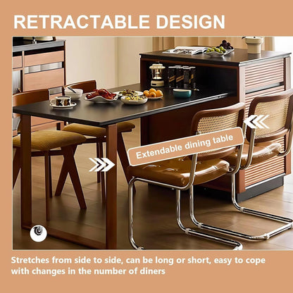 67” Elegant Cozy Kitchen Island Includes Stripe Cabinet & Embedded Socket (No Chair)