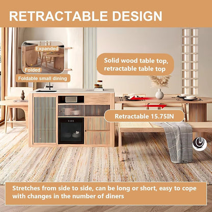 102” - 118” Exquisite Simple Kitchen Island Includes Cylindrical Base