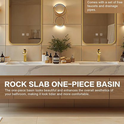 64” - 96” Modern French Bathroom Vanity Includes Integrated Sink