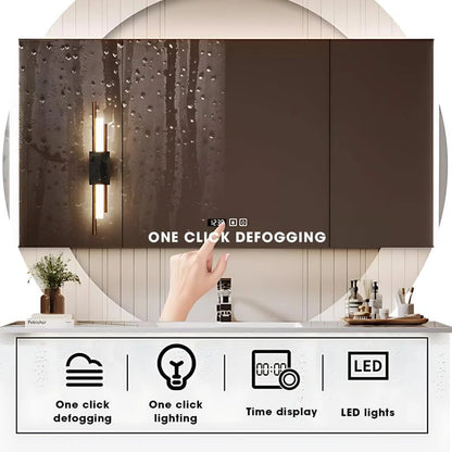 40” - 64” Unique Simple Bathroom Vanity with Semi-Hollow Storage Rack