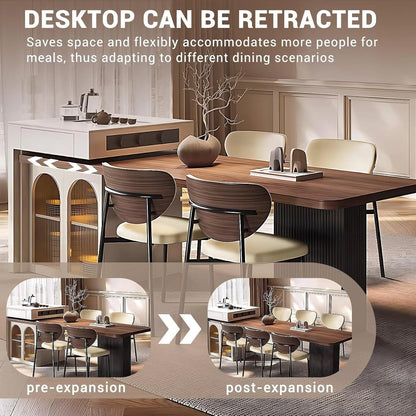 98” - 106” Unique Kitchen Island Includes Black Striped Design Table Legs