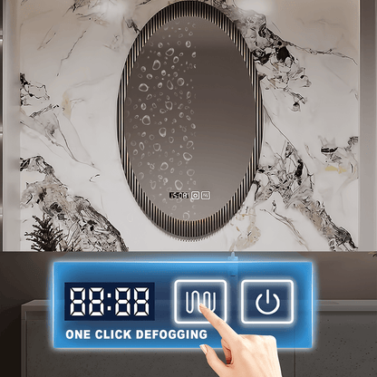 40"- 60" Wall Mounted Bathroom Vanity Set with Single Sink & Oval Mirror