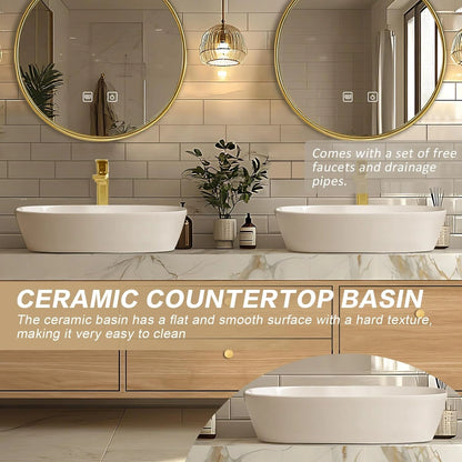 60” - 96” Simple Exquisite Bathroom Vanity Includes Large Capacity Storage Cabinet