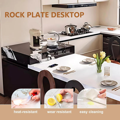 94" - 102" Kitchen Island Includes Design with Patterns & Ample Storage Space (No Chair)