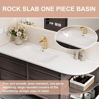 52” - 64” Simple Practical Bathroom Vanity  Includes Medieval Style & Grid Design