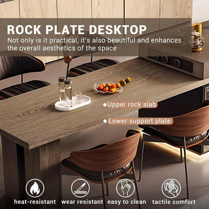 86” - 109” Solid Wood Retro Kitchen Island with Extendable Table with Open Storage Layer (No Chair)