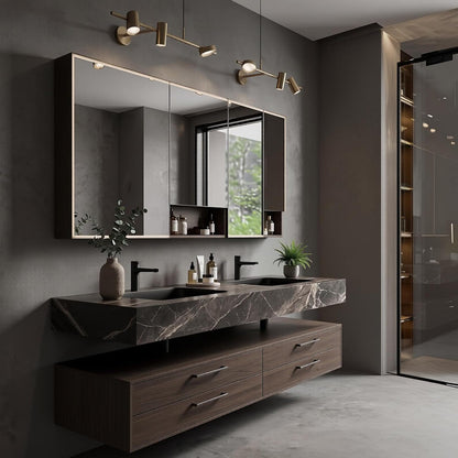 52''-110'' Luxury Bathroom Vanity with Double Sink Includes 4 Spacious Drawers