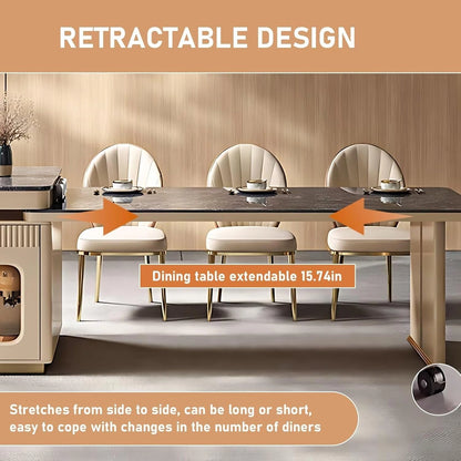 83” - 98” Practical Elegant Kitchen Island Includes Irregular Shape Island & Integrated Slate Sink (No Chair)