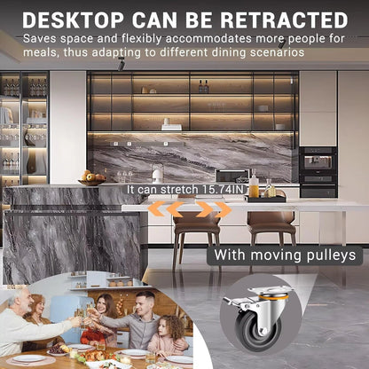 87” - 98” Sophisticated Texture Kitchen Island Includes Gray Stripe Pattern Design (No Chair)