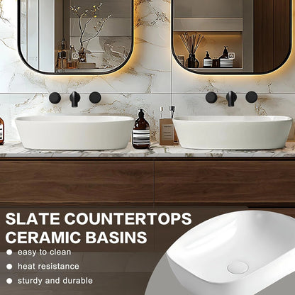 60” - 78” Modern Simple Bathroom Vanity Includes Log Pattern Cabinet