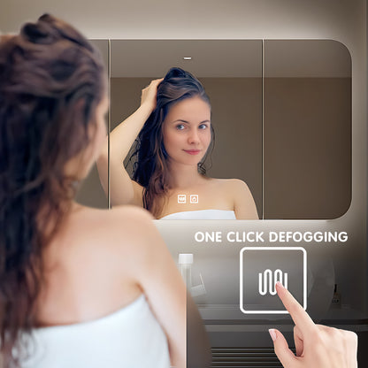 40"- 60" Floating Bathroom Vanity Set with Sensor Light, Defogging Mirror Cabinet, Integrated Sink