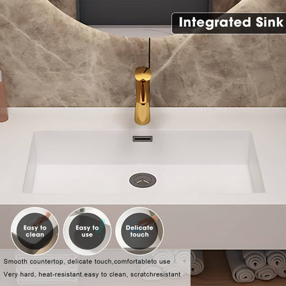 40"- 60" Wall Mount Bathroom Vanity Set with Backlit  Round Mirror and Single Sink