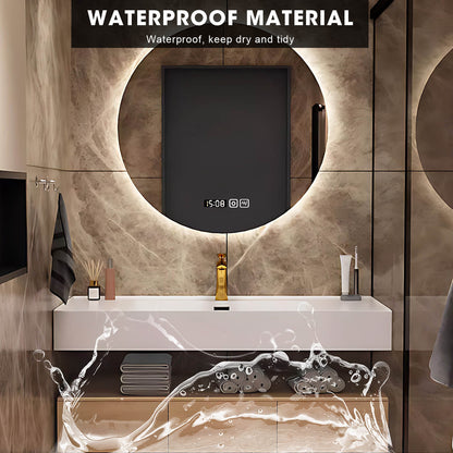 40"- 60" Wall Mount Bathroom Vanity Set with Backlit  Round Mirror and Single Sink