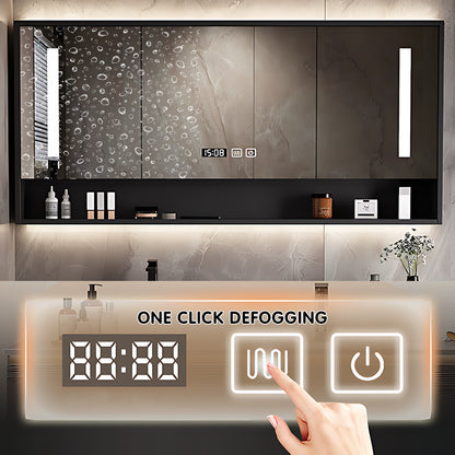 40"- 72" Wall Mounted Single Bathroom Vanity Set with LED Mirror Cabinet and Ceramic Basin