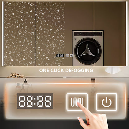 40"- 72" White Floating Bathroom Vanity Set with Drawers, Mirror Cabinet and Basin