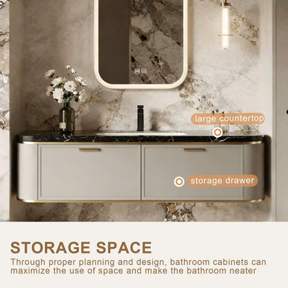 40”-64”LED Bathroom Mirror Cabinet, Lighted Vanity Mirror with Touch Control, Wall Mounted Makeup Mirror