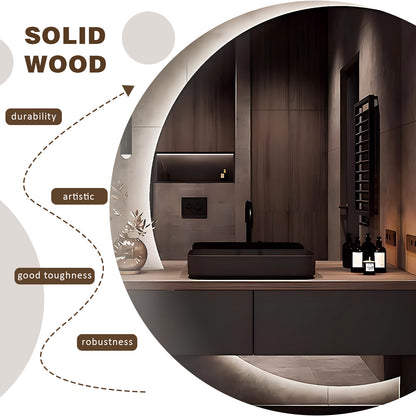 40"- 60" Modern Luxury Bathroom Vanity Set with Vessel Sink and Round Mirror