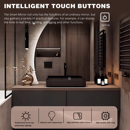 40"- 60" Modern Luxury Bathroom Vanity Set with Vessel Sink and Round Mirror