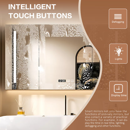40‘’-64‘’  Floating Bathroom  White Sink Vanity With Large Wooden Drawers & Open Storage layer
