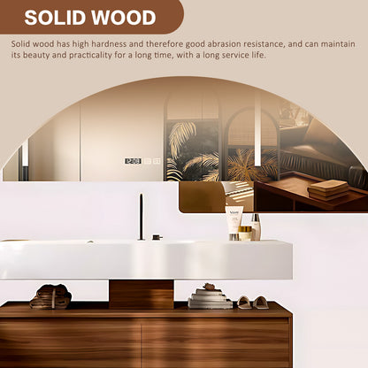 40‘’-64‘’  Floating Bathroom  White Sink Vanity With Large Wooden Drawers & Open Storage layer