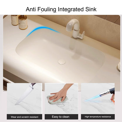 40"- 48" Floating Green Bathroom Vanity Set with LED Defogging Mirror Cabinet and Sink