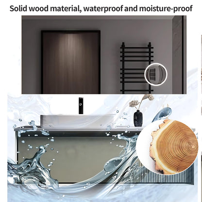 36"- 64" Solid Wood Single Bathroom Vanity Set with Mirror and Basin