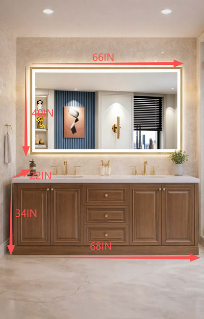 68” - 96” Modern Simple Bathroom Vanity Includes Rectangle Mirrors