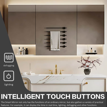 48"- 72" White Floating Bathroom Vanity with Smart Mirror Cabinet and Single Basin