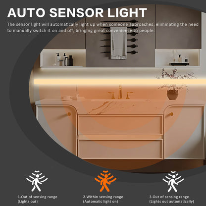 48"- 72" White Floating Bathroom Vanity with Smart Mirror Cabinet and Single Basin