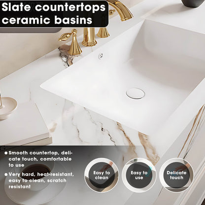 48"- 72" White Floating Bathroom Vanity with Smart Mirror Cabinet and Single Basin