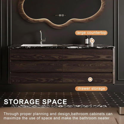 48”-72”Irregular Cloud LED Mirror with Wood Frame, Wall Mounted Lighted Vanity Mirror for Bathroom, Dimmable