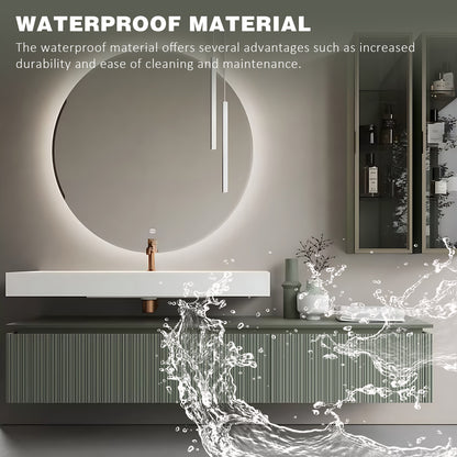 48"- 72" French-Style Floating Bathroom Vanity with Smart Mirror and Side Cabinet