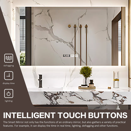40"- 64" Wall Mounted And Single Ceramic Basin  with Smart Mirror