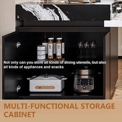 94" - 102" Kitchen Island Includes Design with Patterns & Ample Storage Space (No Chair)