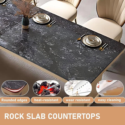 83” - 98” Practical Elegant Kitchen Island Includes Irregular Shape Island & Integrated Slate Sink (No Chair)