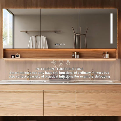 60” - 76” Brown Wood Bathroom Vanity with Hidden Handles Design & Ceramic Basin